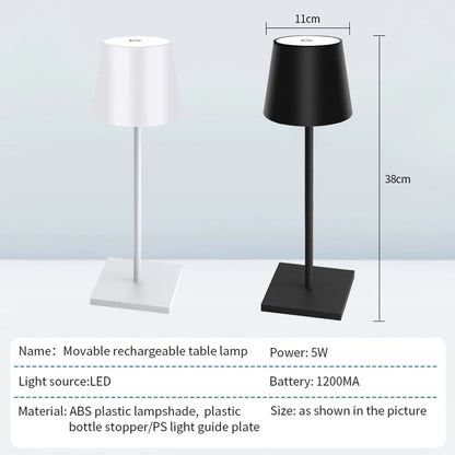 Modern Rechargeable Cordless LED Table Lamp - Portable & Battery Operated for Indoor and Outdoor Use