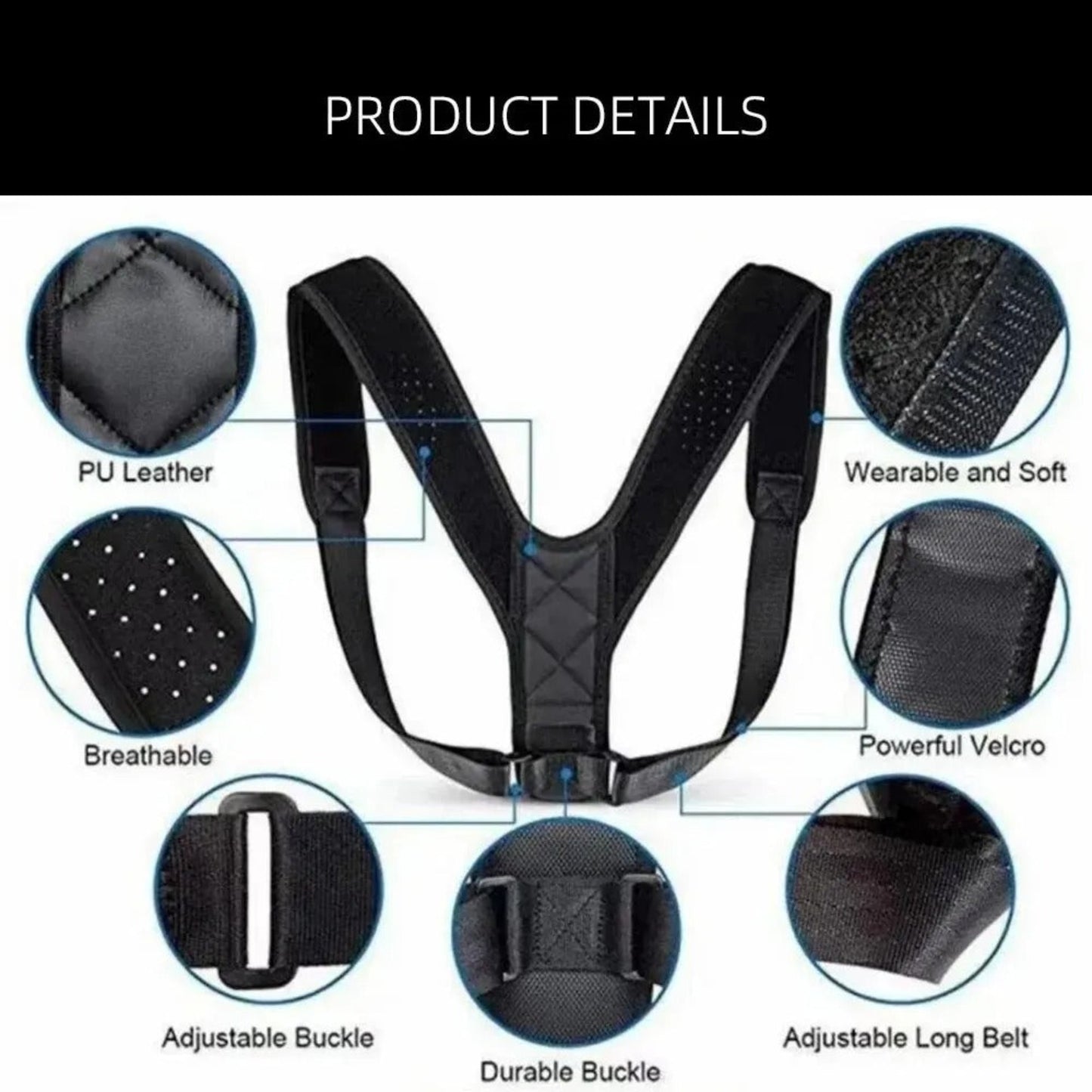 Posture Corrector – Adjustable Back Support | Improve Posture and Alleviate Back Pain