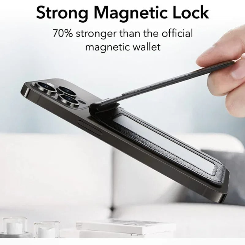 Smart Quad Lock Wallet - Money Clip Card Holder with Magnetic Safe for Phone