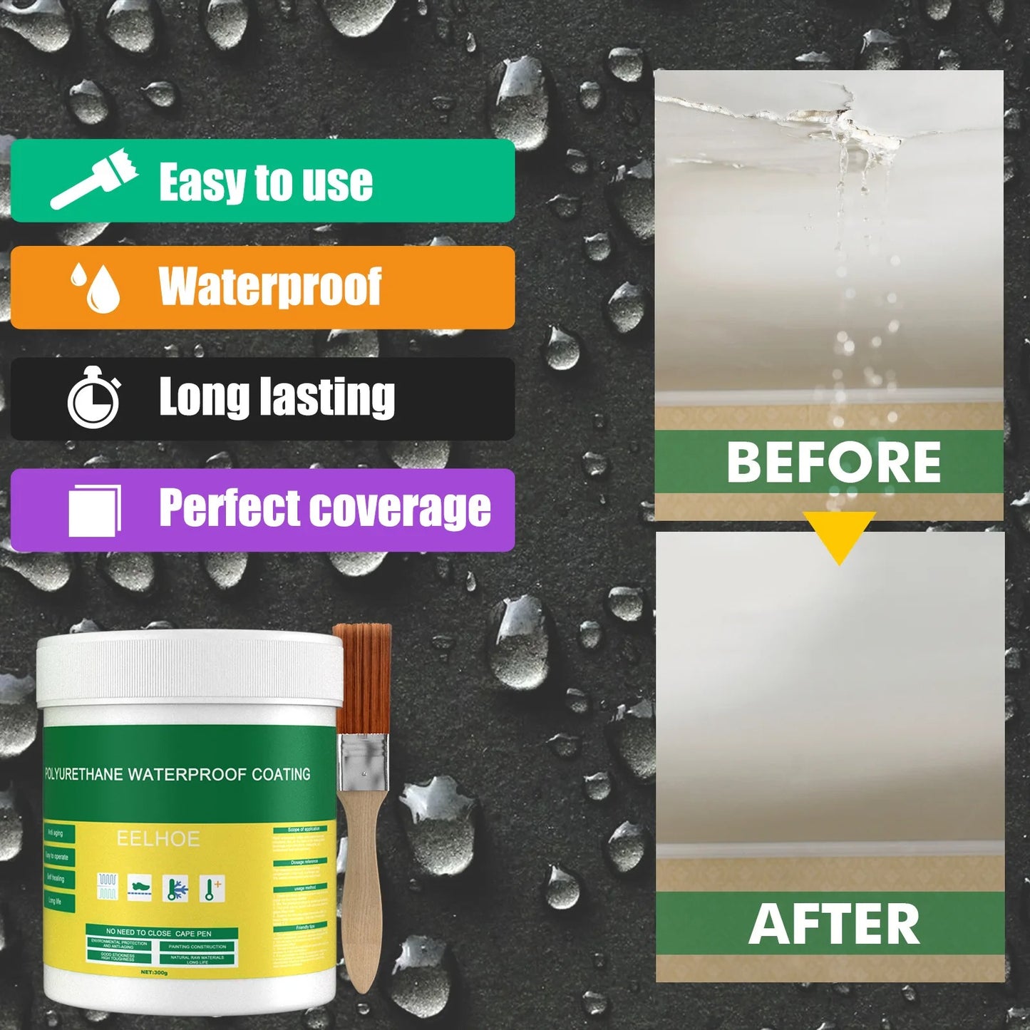 High-Performance Waterproof Adhesive Glue - Transparent and Durable Sealant for Home Repairs