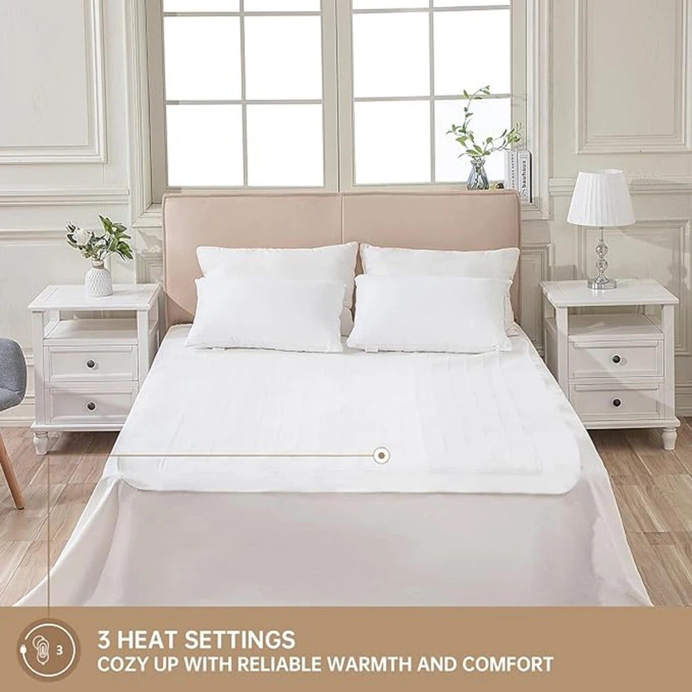 Super King Organic Cotton Electric Mattress Protector – Dual Control for Ultimate Comfort & Warmth