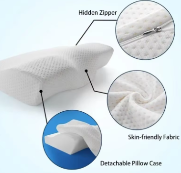 Orthopedic Memory Foam Pillow - Contoured Neck Support for Cervical Pain and Snoring Relief