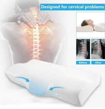 Orthopedic Memory Foam Pillow - Contoured Neck Support for Cervical Pain and Snoring Relief