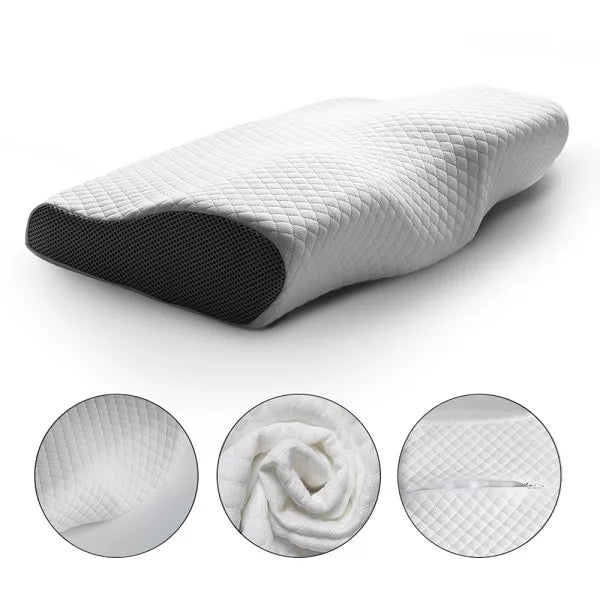 Orthopedic Memory Foam Pillow - Contoured Neck Support for Cervical Pain and Snoring Relief