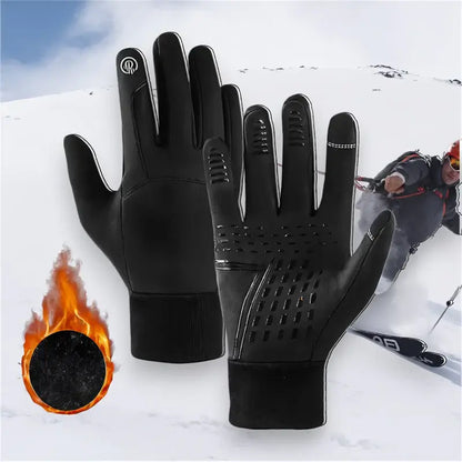 Thermal Waterproof Gloves – Neoprene Insulated Cycling Gloves for Cold Weather – Touchscreen & Windproof Design for Outdoor Sports