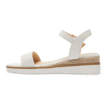 Verona Luxe™ | Women's White Smooth Wedge Sandals | Stylish Design, Comfortable Fit, and Durable Material