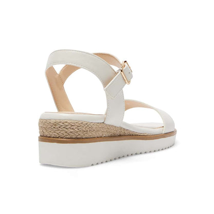 Verona Luxe™ | Women's White Smooth Wedge Sandals | Stylish Design, Comfortable Fit, and Durable Material
