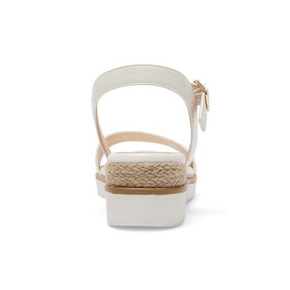 Verona Luxe™ | Women's White Smooth Wedge Sandals | Stylish Design, Comfortable Fit, and Durable Material