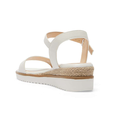 Verona Luxe™ | Women's White Smooth Wedge Sandals | Stylish Design, Comfortable Fit, and Durable Material