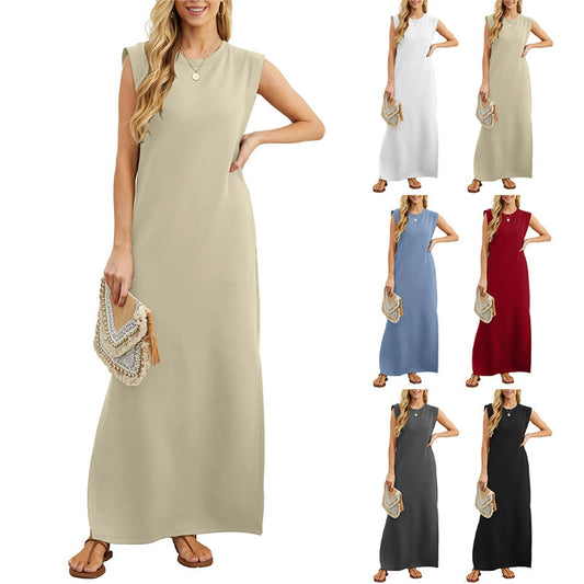 Women’s Loose Split Long Dress | Wrinkle-Free Fabric, Casual Style, Comfortable Fit