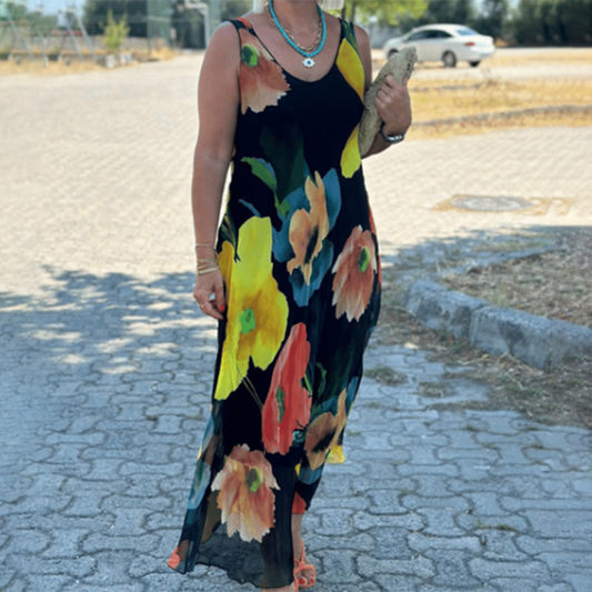 Floral Sleeveless Dress | Soft, Flowing Fabric, Spring Fashion, Perfect for Warm Weather