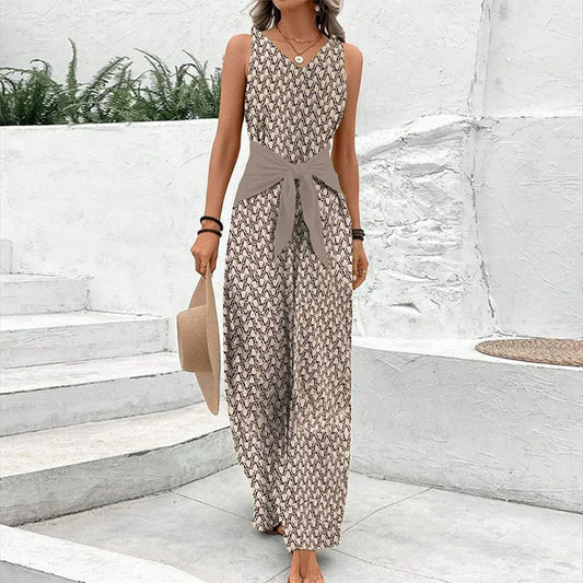 Jumpsuit Bella™ | Women's Mid-Ribbon Jumpsuit | Brown, Lightweight Fabric, Stylish Design & Comfortable Fit