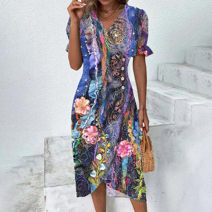 Summer Breeze™ | Women's Summer Dress | Lightweight Cotton, Floral Print, Sleeveless Design & Relaxed Fit