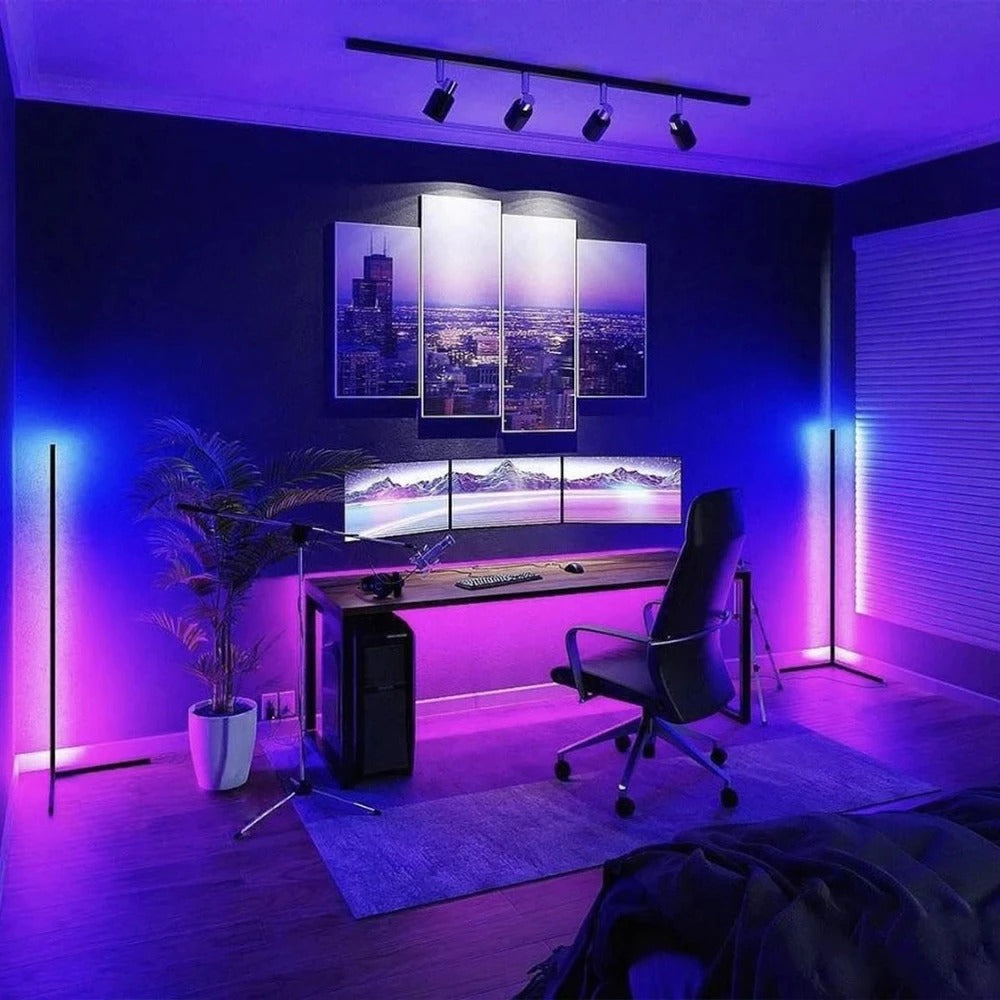 Modern LED Corner Lamp RGB LED Floor Lamp Lights Bluetooth WIFI Smart Controller