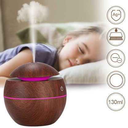 300 ml Essential Oil Aroma Diffuser With Dark and Light Wood Grain Light Wood Grain