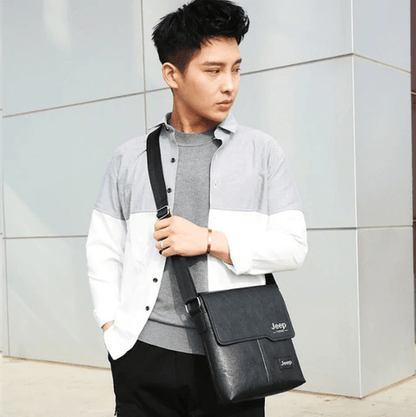 Mens Crossbody Bag Fashion Shoulder Bag Vintage Men's Crossbody Bag Leather PU Retro Messenger