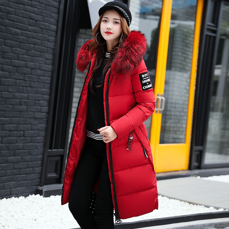 Long Puffer Jacket With Hood Cotton Big Fur Coated Long Puffer Jacket High Cold Protection