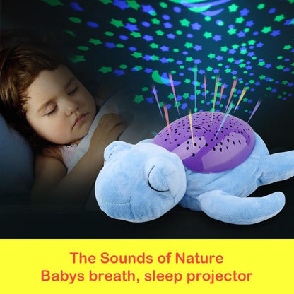 Baby Sleep LED Lighting Stuffed Animal Led Night Lamp Plush Toys With Music & Stars Projector Light