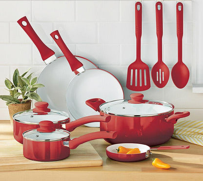 12 Pieces Greenlife Diamond Ceramic Non-stick Cookware Set