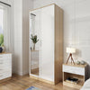 Image of High Gloss 2 Door Mirrored Wardrobe