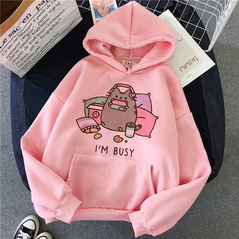 The Cat Pink Hoodie for Women