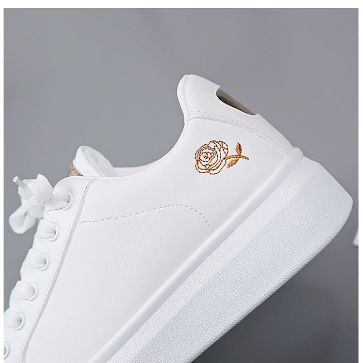 Ladies White Platform Trainer Casual Shoes