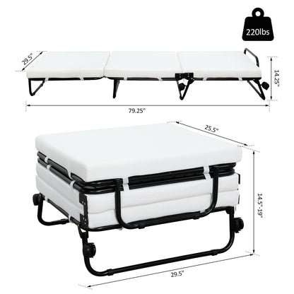 Folding Ottoman Sleeper Guest Bed