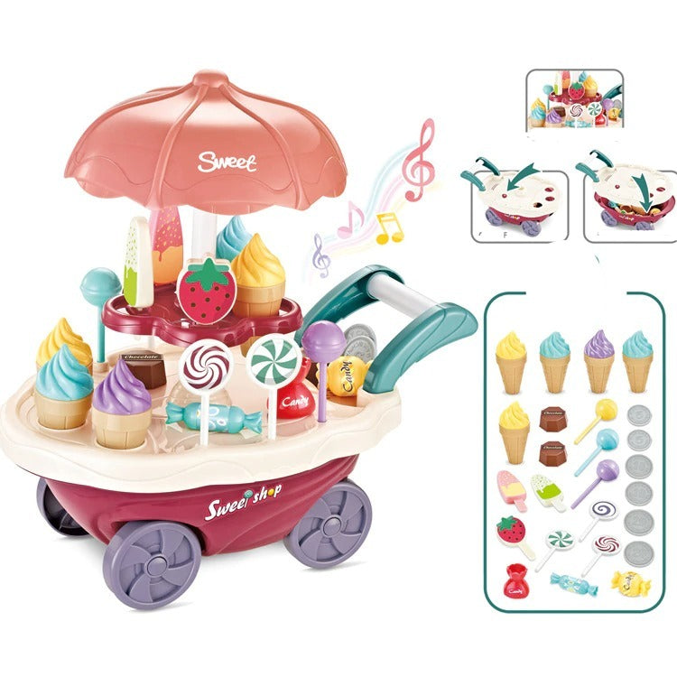 30 Pcs Ice Cream Cart Toy Candy Trolley