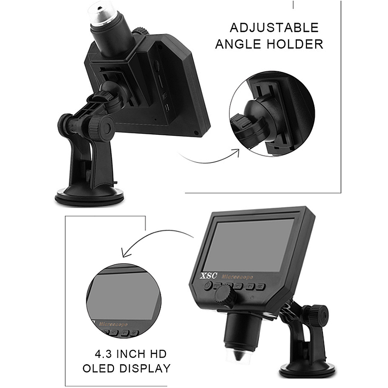 Mustool G1200 Digital Microscope 12MP 7 Inch Large Color Screen LCD Display 1-1200X Continuous Amplification Magnifier