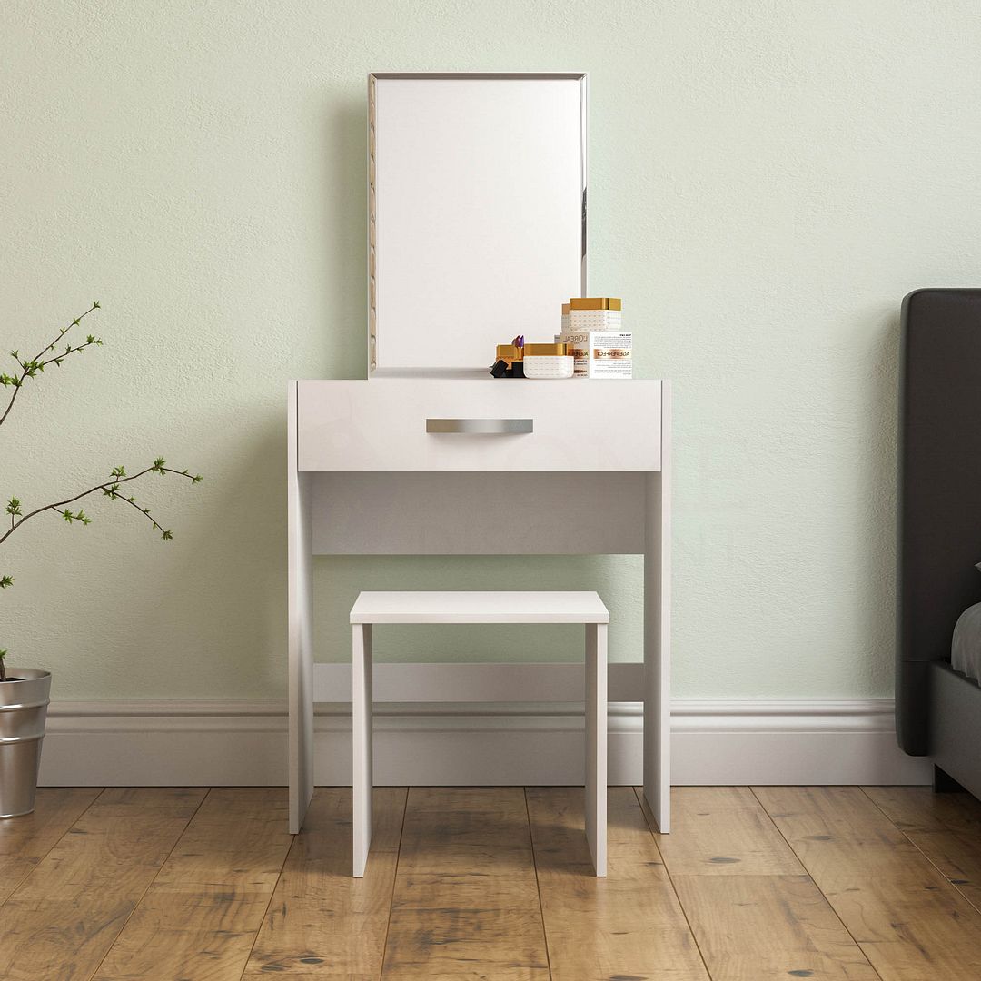 Dressing Table 1 Drawer Mirror & Stool Set