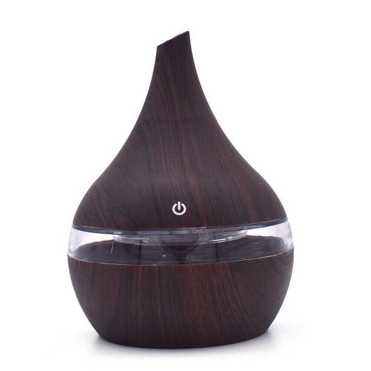 300 ml Wood Grain Vase Style Essential Oil Diffuser Light Wood Grained