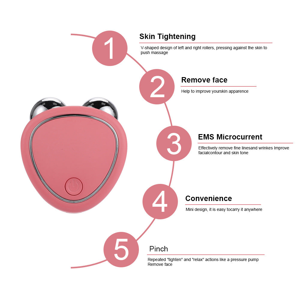 Microcurrent Facial Massager Lift Machine Roller Tightening Face Toner Device Rejuvenation Skin