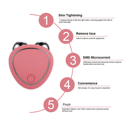 Microcurrent Facial Massager Lift Machine Roller Tightening Face Toner Device Rejuvenation Skin