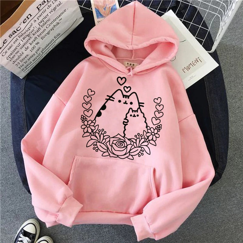 The Cat Pink Hoodie for Women