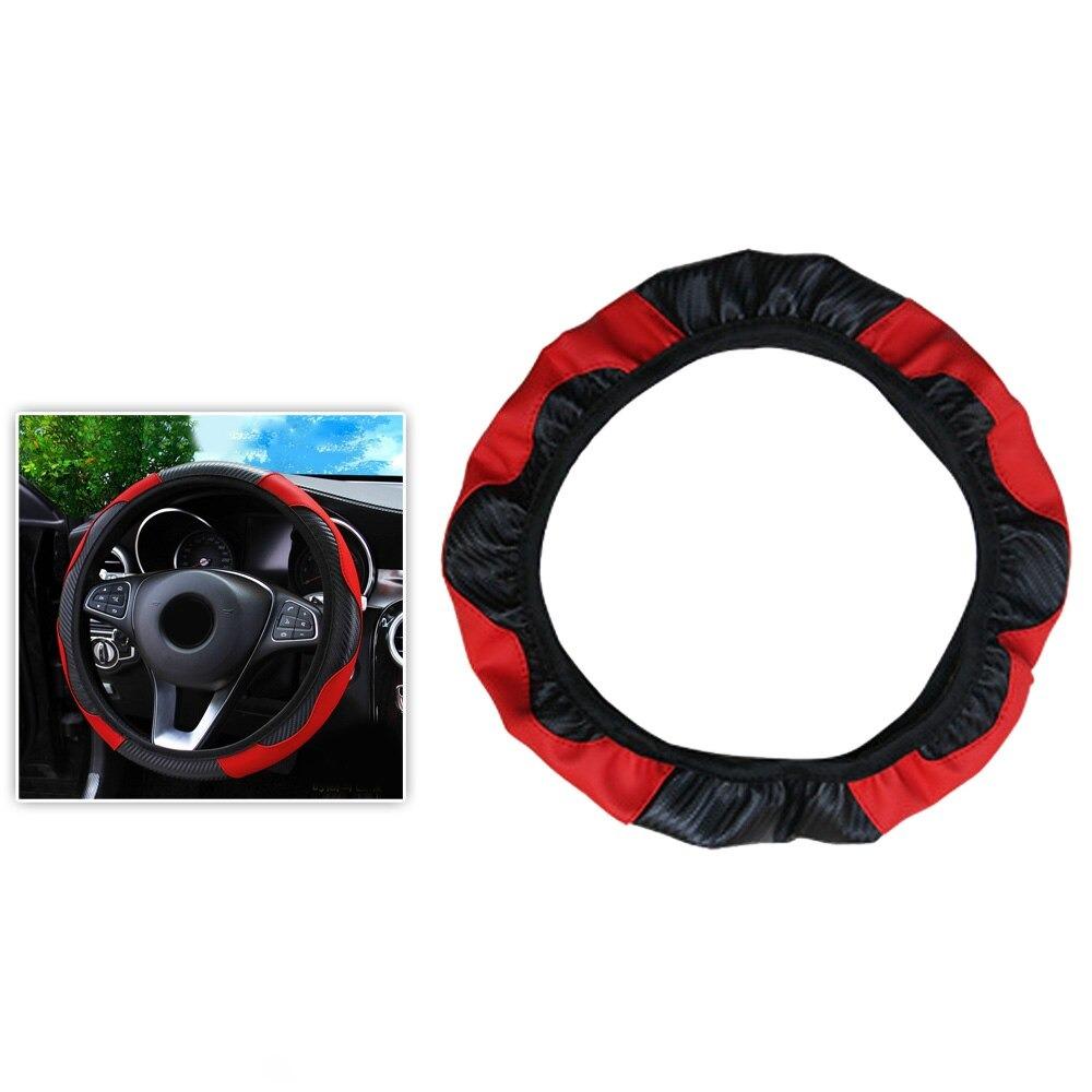 Premium-Leather Steering Wheel Covers, Red