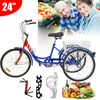 Image of 24 Inch Adult Tricycle Trike 3 Wheel Bike 6 Speed Shift + Shopping Basket