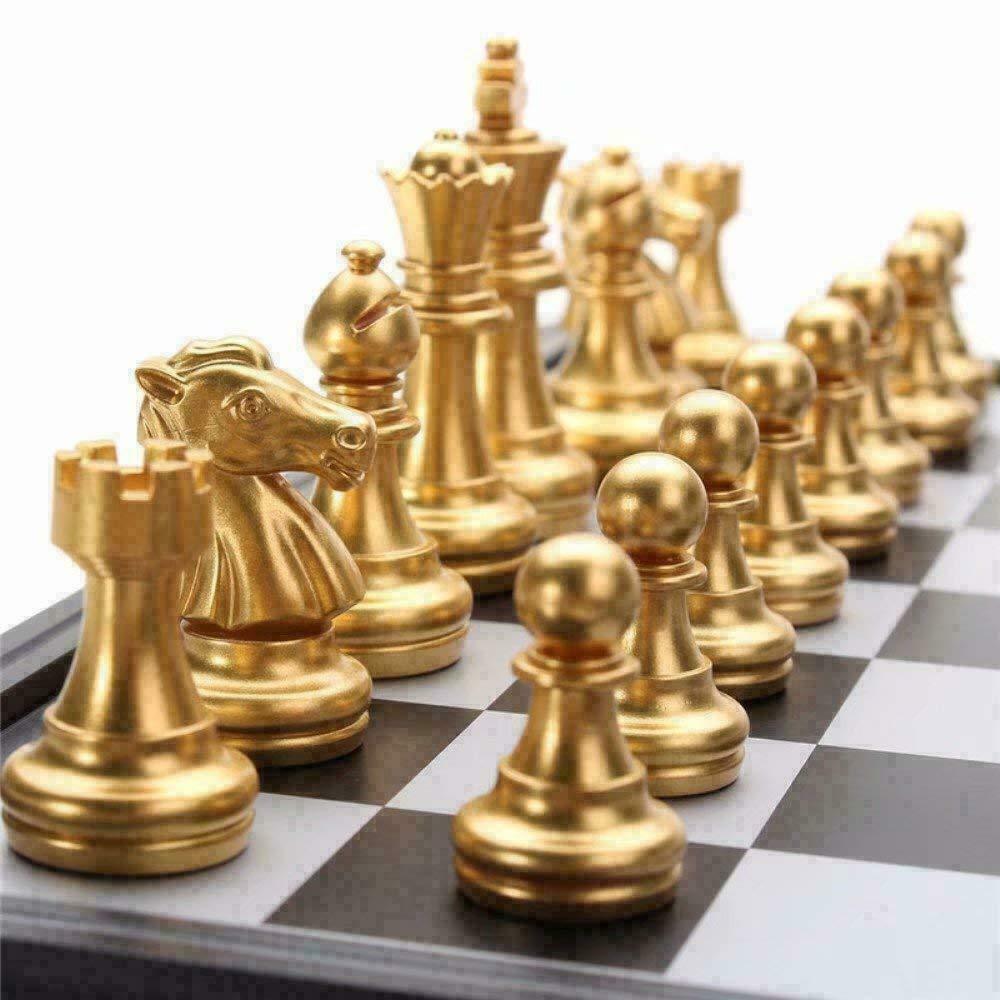 Silver and Gold Foldable Chess Board