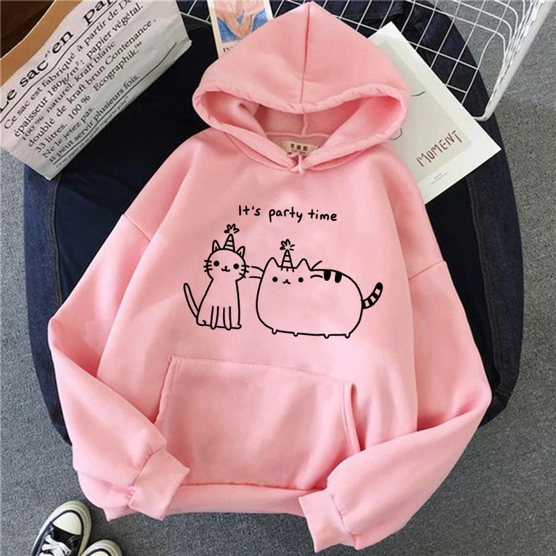 The Cat Pink Hoodie for Women