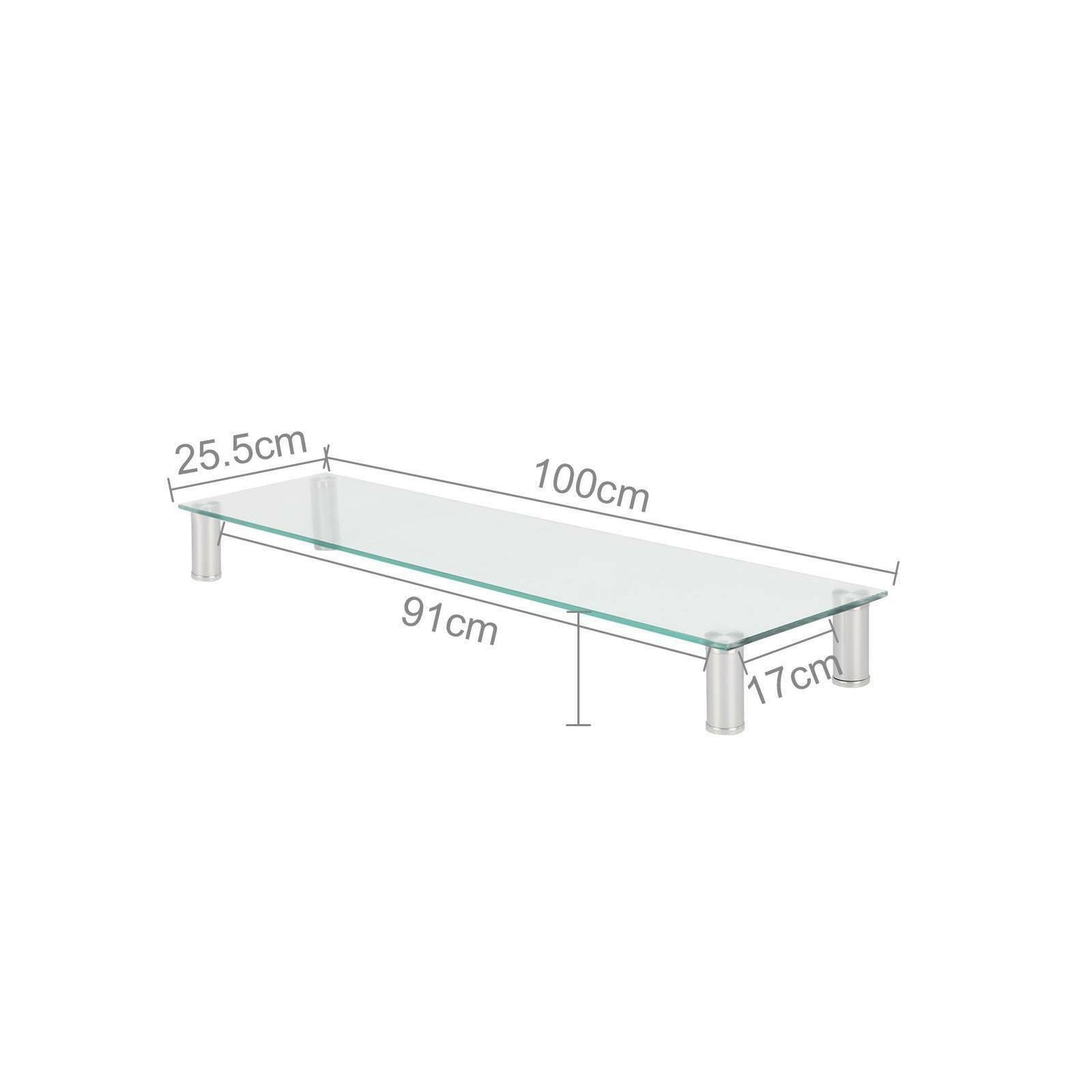 Large Clear Glass TV Stand Riser