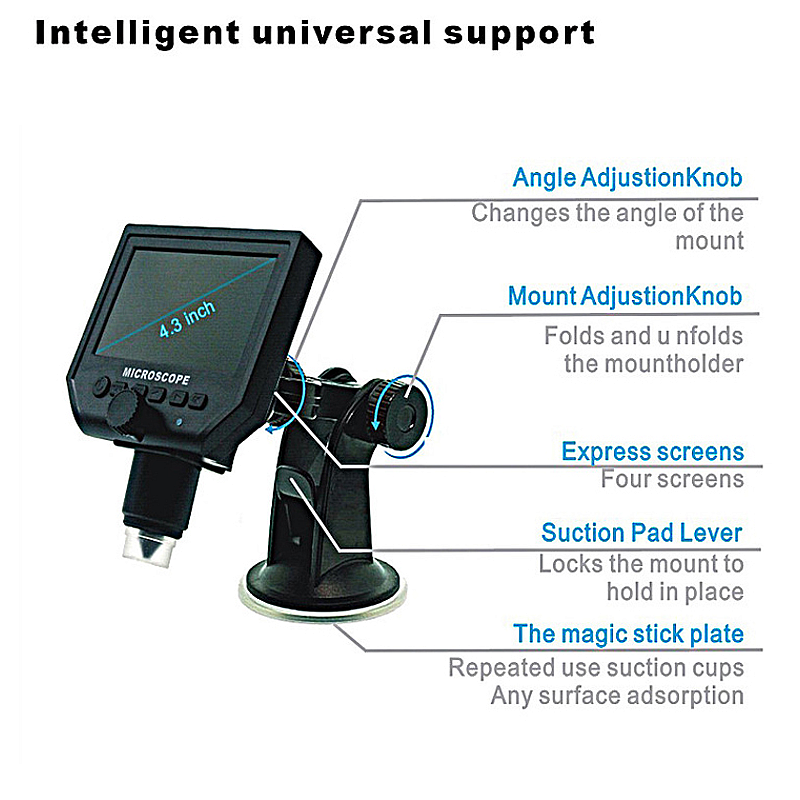 Mustool G1200 Digital Microscope 12MP 7 Inch Large Color Screen LCD Display 1-1200X Continuous Amplification Magnifier