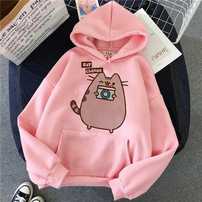 The Cat Pink Hoodie for Women