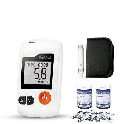 Diabetes Glucometer Blood Sugar Monitor Full Kit Test Blod Sugar at Home Blood Glucose Monitor Tester with Strips Lancet and Bag