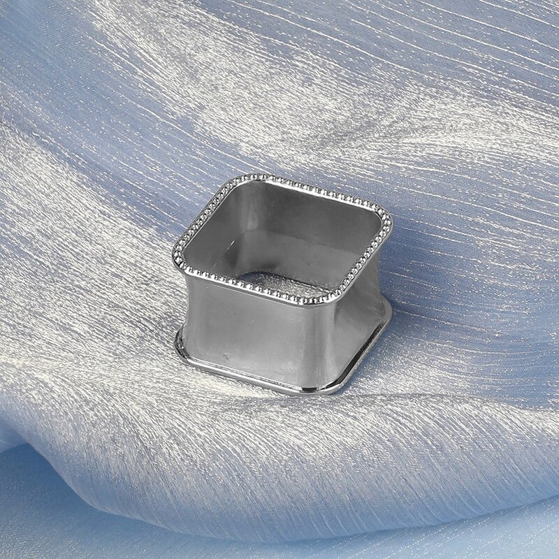 6 Pcs Silver Napkin Rings Sirviette Holders for Dinning