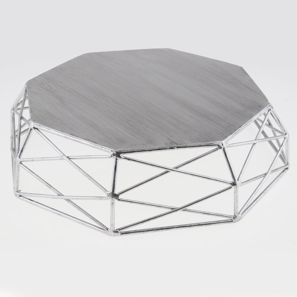 Geometric Wrought Iron Gold/Sliver Cake Stand for Wedding - Balma Home