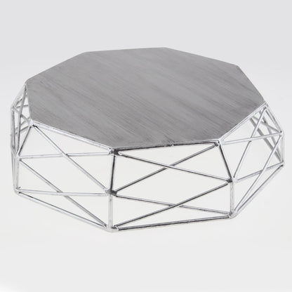 Geometric Wrought Iron Gold/Sliver Cake Stand for Wedding - Balma Home
