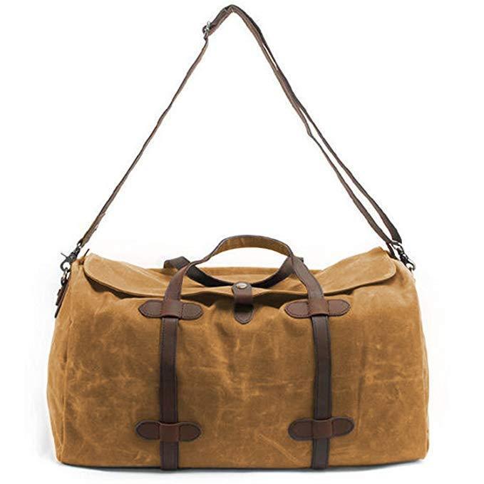 Waterproof Waxed Canvas Duffel Handbag Weekend Bag