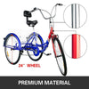 Image of 24 Inch Adult Tricycle Trike 3 Wheel Bike 6 Speed Shift + Shopping Basket