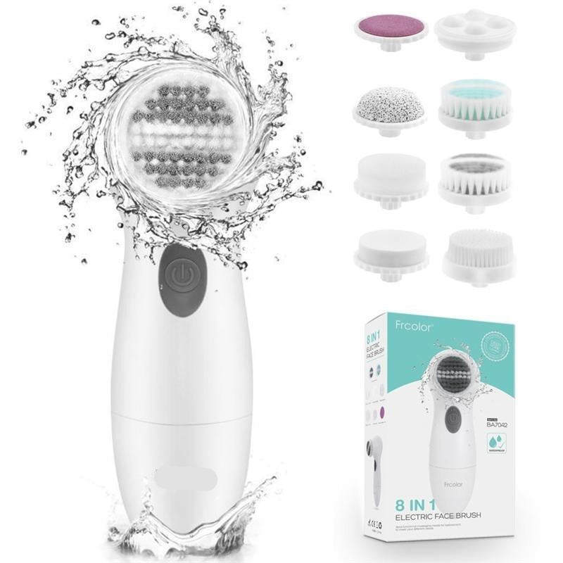 8 In 1 Electric Facial Cleansing Brush Deep Cleaning Pore Face Scrubber Waterproof Massage Skin Electric Face Brush