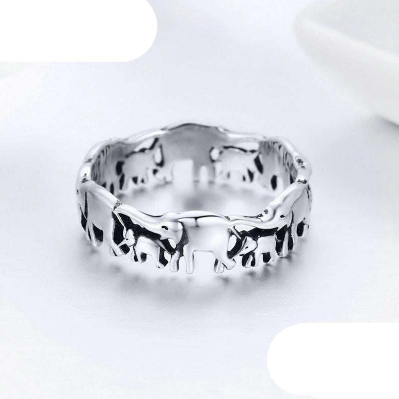 925 Sterling Silver Elephant Ring