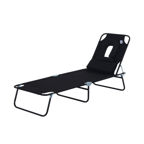 Portable Folding Sun Lounger Cushioned Recliner Outdoor Seat Bed Reclining Reading Sun Lounger